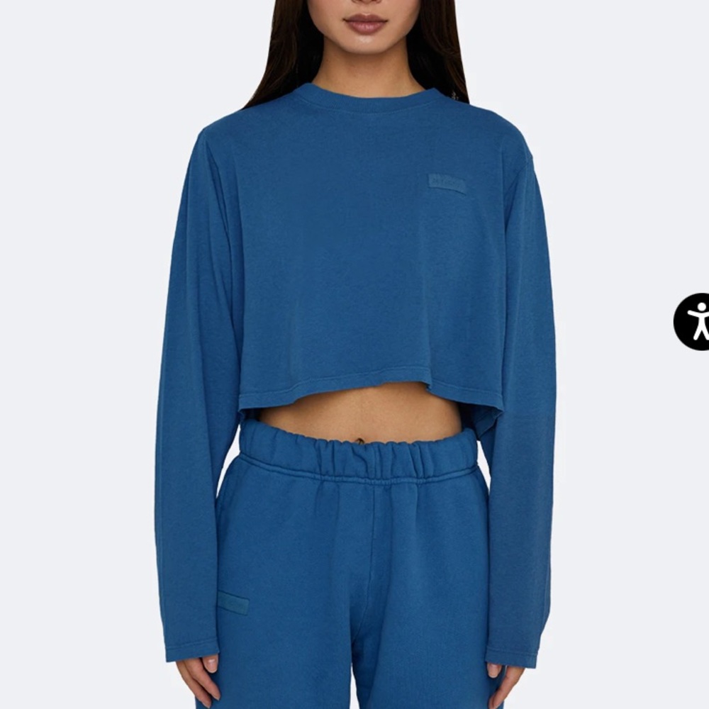 Setactive Polo Long sleeve set crop blue medium